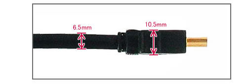 HM-AC-1.8M HDMI TypeA 側面図