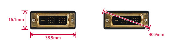 DEDSL-MM-xMシリーズDVI-Dオス コネクタ部正面