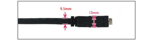 DLI2-1.8M-TL DVI-I 29ピン（両端）コネクタ部 / 側面図