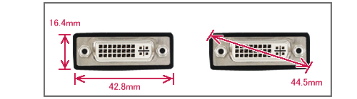 DVI-I メス側　コネクタ部 / 前面図