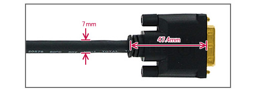 HM-DM-3M-TL DVI-D 18ピン 上面図