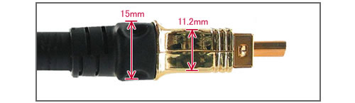 HM-HQ-10M HDMI TypeA（両端） 側面図