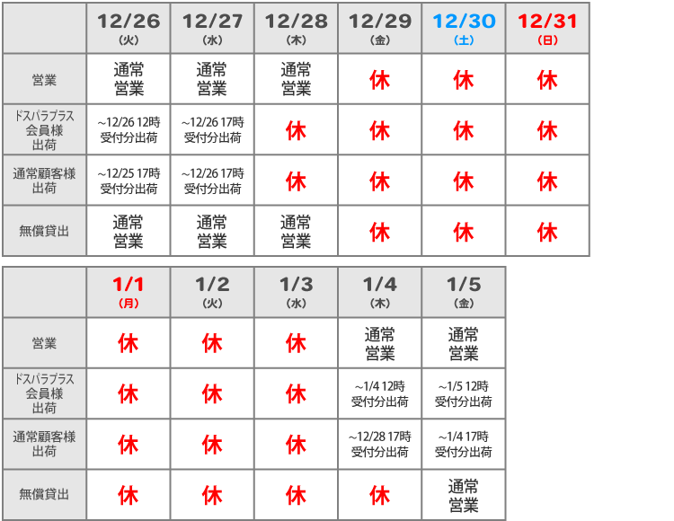 2023年度年末年始休業