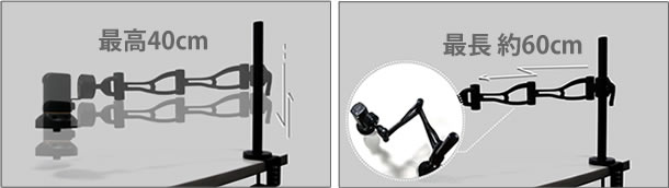 上下40cm、伸縮60cm